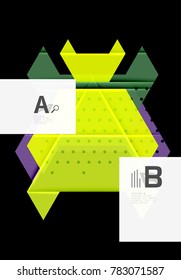 Triangles and geometric shapes abstract background. Vector illustration for your design