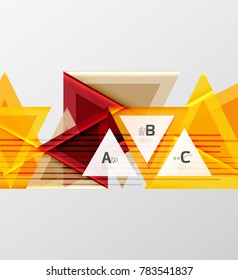 Triangles and geometric shapes abstract background. Vector illustration for your design