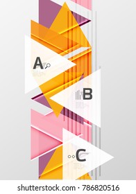 Triangles and geometric shapes abstract background. Vector illustration for your design