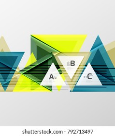 Triangles and geometric shapes abstract background. Vector illustration for your design