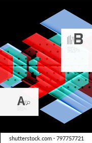 Triangles and geometric shapes abstract background. Vector illustration for your design
