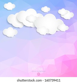triangles geometrical background vector abstract abstract 3d paper cloud with polygon background triangles geometrical background vector abstract way star scene digital sky cloud urban stand modern ob