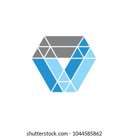 triangles geometrical check mark logo vector