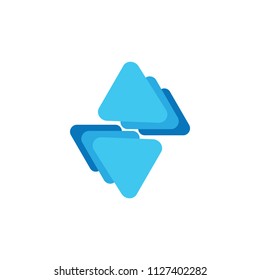 triangles gradients opposite direction logo  
