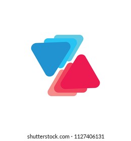 triangles gradients opposite direction logo  