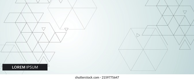Triangles graphic geometry illustration. Vector banner design. Business computer background. Hexagons art