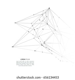 Triangles gray and white abstraction on white background circling chaotically in a circle. Abstract chaotic geometric pattern.