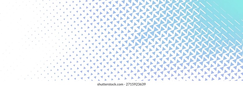 Triángulos Halftone Patrón Geométrico Moderno Vector Abstractas Zig Zag Sin Costuras Borde Azul Aislado Sobre Fondo Blanco. Arte de medio tono Gráfico Minimalista Fondo de pantalla azul claro. Abstracción de forma de Chevron