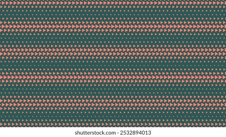 Triangles Halftone Pattern Striped Structure Vector Orange Green Abstract Background. Ultra Modern Minimalist Art Half Tone Graphic Eye Catching Wallpaper. Retro Futuristic Technology Art Illustration