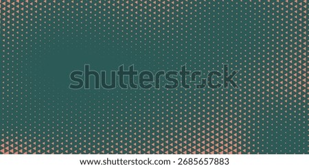 Triangles Halftone Pattern Twisted Border Vector Orange Green Abstract Background. Ultra Modern Minimalistic Art Half Tone Graphics Eye Catching Rush Wallpaper. Futuristic Technology Art Illustration