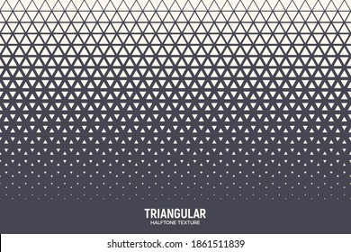 Triangles Halftone Pattern Vector Abstract Geometric Background. Triangular Technology Structure Vector Texture