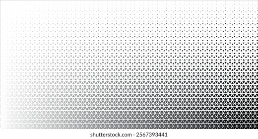 Triangles Halftone Pattern Vector Abstract Geometric Technology Background. Triangular Half Tone Texture. Minimal Style Dynamic Tech Wallpaper