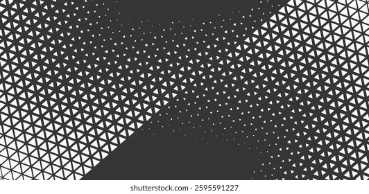 Triangles Halftone Pattern Vector Abstract Geometric Technology Background. Triangular Half Tone Texture