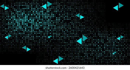 Triangles Halftone Pattern Vector Abstract Geometric Technology Background. Triangular Half Tone Texture. Minimal Style Dynamic Tech Wallpaper