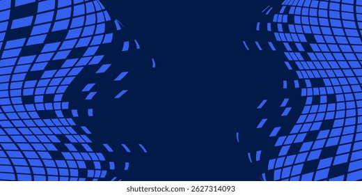 Triangles Halftone Pattern Vector Abstract Geometric Technology Background. Triangular Half Tone Texture. Minimal Style Dynamic Tech Wallpaper
