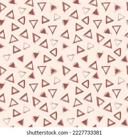 Triangles hand draw seamless vector pattern. Seamless pattern for wallpaper, pattern fills, web page background, surface textures.
