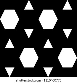 Triangles, hexagons ornament. Mosaic. Grid background. Ethnic tiles motif. Geometric grate wallpaper. Geometry backdrop. Digital paper, page fills, web design, textile print. Seamless abstract pattern