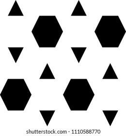 Triangles, hexagons ornament. Mosaic. Grid background. Ethnic tiles motif. Geometric grate wallpaper. Geometry backdrop. Digital paper, page fills, web design, textile print. Seamless abstract pattern