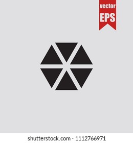Triangles icon in trendy isolated on grey background.Vector illustration.