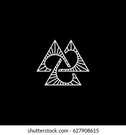 Triangles icon, vector illustration, line design