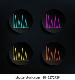 Triangles info dark badge color set icon. Simple thin line, outline vector of web icons for ui and ux, website or mobile application