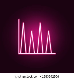 triangles info neon icon. Elements of online and web set. Simple icon for websites, web design, mobile app, info graphics