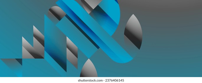 Triangles, lines and round shapes - dynamic geometric abstract background. Visual symphony of shapes and lines design for wallpaper, banner, background, landing page, wall art, invitation, prints