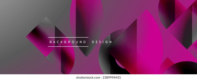 Triangles, lines and round shapes - dynamic geometric abstract background. Visual symphony of shapes and lines design for wallpaper, banner, background, landing page, wall art, invitation, prints