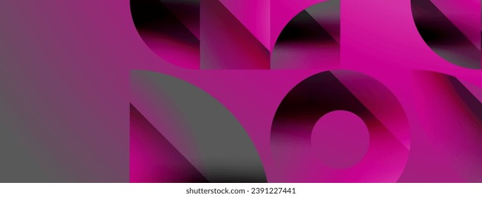Triangles, lines and round shapes - dynamic geometric abstract background. Visual symphony of shapes and lines design for wallpaper, banner, background, landing page, wall art, invitation, prints