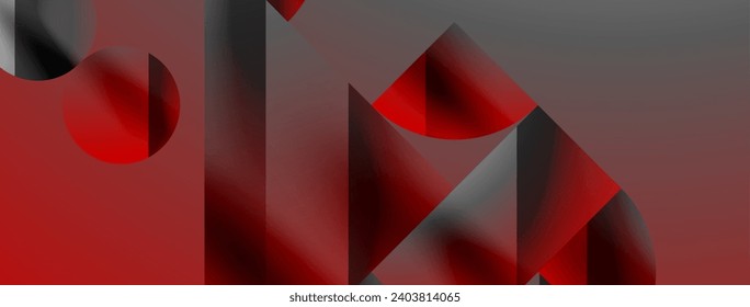 Triangles, lines and round shapes - dynamic geometric abstract background. Visual symphony of shapes and lines design for wallpaper, banner, background, landing page, wall art, invitation, prints