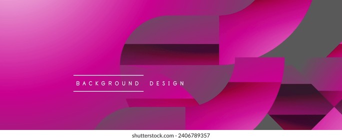 Triangles, lines and round shapes - dynamic geometric abstract background. Visual symphony of shapes and lines design for wallpaper, banner, background, landing page, wall art, invitation, prints