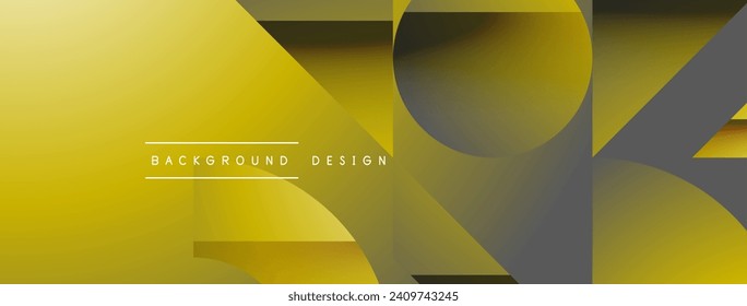 Triangles, lines and round shapes - dynamic geometric abstract background. Visual symphony of shapes and lines design for wallpaper, banner, background, landing page, wall art, invitation, prints