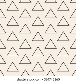 Triangles lines texture. Stripped geometric seamless pattern. Modern repeating stylish texture. Flat minimalistic texture on beige background. Vector