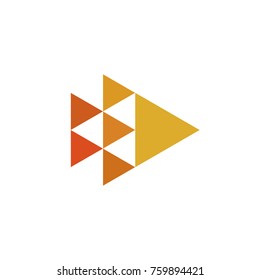 Triangles minimal geometry logo design. Vector illustration of symbol for branding or identity