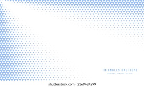 Triangles Modern Halftone Geometric Pattern Vector Rays Border White Blue Abstract Background. Faded Checkered Triangle Particles Subtle Texture. Half Tone Art Graphic Minimal Pale Blue Wide Wallpaper