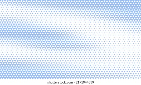 Triangles Modern Halftone Geometric Pattern Vector Subtle Texture White Blue Abstract Background. Checkered Triangle Particles Distorted Surface Wallpaper. Half Tone Art Graphic Pure Light Abstraction