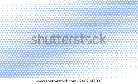 Triangles Modern Halftone Geometric Pattern Vector Slanted Border White Blue Abstract Background. Faded Checkered Triangle Particles Subtle Texture. Half Tone Art Graphic Pure Light Wide Wallpaper