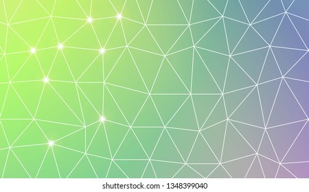 Triangles mosaic cover. For flyer, screen, business presentation. Vector illustration. Blur Sweet Dreamy Gradient Color Background