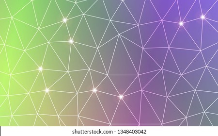 Triangles mosaic cover. For flyer, screen, business presentation. Vector illustration. Blur Sweet Dreamy Gradient Color Background