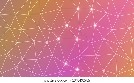 Triangles mosaic cover. For flyer, screen, business presentation. Vector illustration. Blur Sweet Dreamy Gradient Color Background