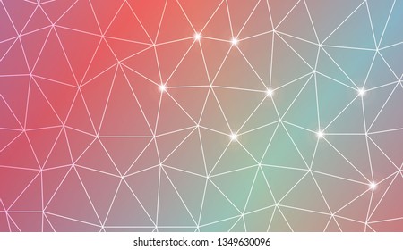 Triangles mosaic cover. For flyer, screen, business presentation. Vector illustration. Blur Sweet Dreamy Gradient Color Background