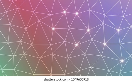 Triangles mosaic cover. For flyer, screen, business presentation. Vector illustration. Blur Sweet Dreamy Gradient Color Background