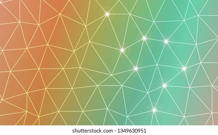 Triangles mosaic cover. For flyer, screen, business presentation. Vector illustration. Blur Sweet Dreamy Gradient Color Background