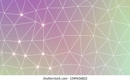 Triangles mosaic cover. For flyer, screen, business presentation. Vector illustration. Blur Sweet Dreamy Gradient Color Background