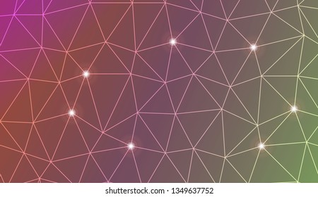 Triangles mosaic cover. For flyer, screen, business presentation. Vector illustration. Blur Sweet Dreamy Gradient Color Background