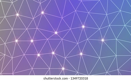 Triangles mosaic cover. For flyer, screen, business presentation. Vector illustration. Blur Sweet Dreamy Gradient Color Background