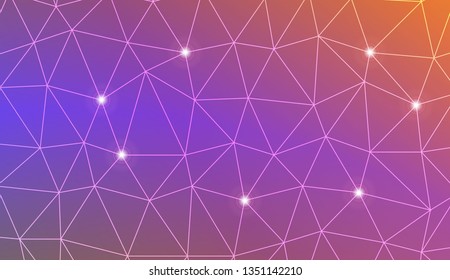 Triangles mosaic cover. For flyer, screen, business presentation. Vector illustration. Blur Sweet Dreamy Gradient Color Background