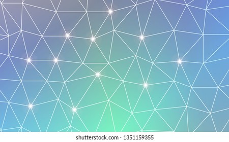 Triangles mosaic cover. For flyer, screen, business presentation. Vector illustration. Blur Sweet Dreamy Gradient Color Background