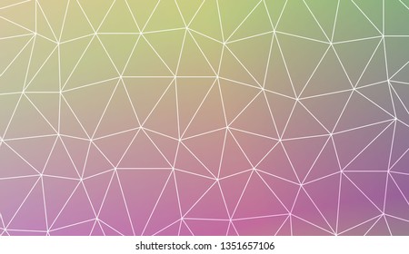 Triangles mosaic cover. For flyer, screen, business presentation. Vector illustration. Blur Sweet Dreamy Gradient Color Background