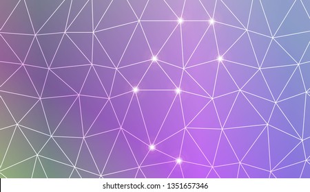 Triangles mosaic cover. For flyer, screen, business presentation. Vector illustration. Blur Sweet Dreamy Gradient Color Background